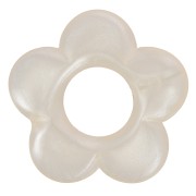 Pendente a forma di fiore in resina da 21 mm Pearl Ivory x1