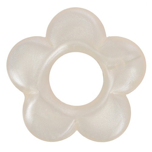 Pendente a forma di fiore in resina da 21 mm Pearl Ivory x1