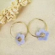 Pendente a forma di fiore in resina da 21 mm Pearl Ivory x1