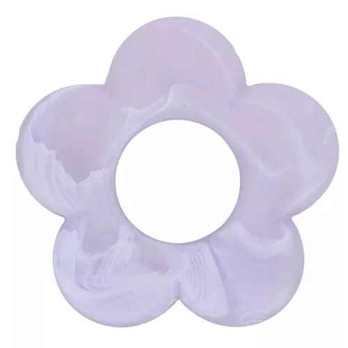 Pendente a forma di fiore in resina da 21 mm Lilla perlato x1