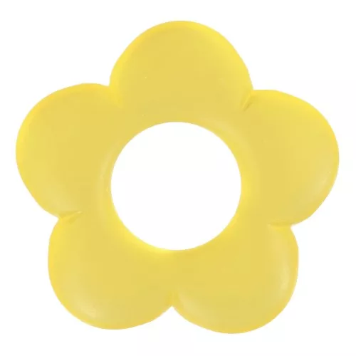 Pendente a forma di fiore in resina trasparente da 21 mm gialla x1