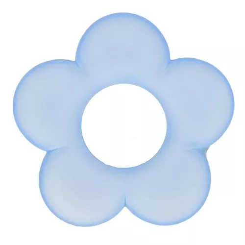Pendente a forma di fiore in resina trasparente da 21 mm, blu chiaro opaco x1