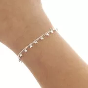 Catena Rombo con palline 4.9 mm - Argentato x50cm