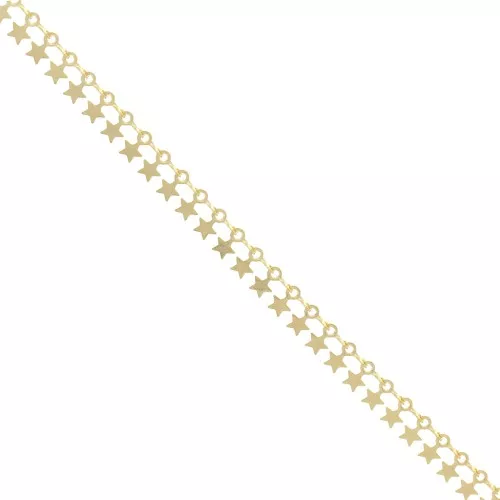 Catena con piccole stelle 7 mm - dorato x50cm