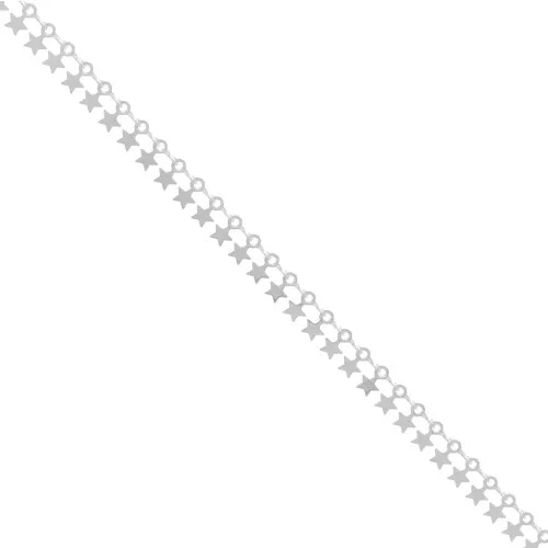 Catena con piccole stelle 7 mm - Argentato x50cm