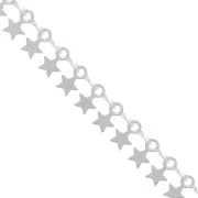 Catena con piccole stelle 7 mm - Argentato x50cm