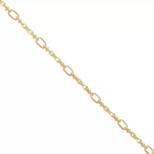 Catena maglia rettangolo rotondo 5.4 mm -Dorato x50cm