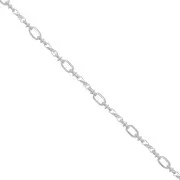 Catena rettangolo rotondo arrontondato 5.4 mm - Argentato x50cm