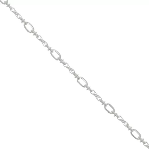 Catena rettangolo rotondo arrontondato 5.4 mm - Argentato x50cm