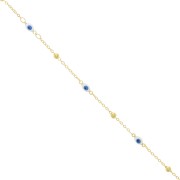 Catena Forzatina con piccole palline e occhio in resina epossidica 4mm doratox50cm