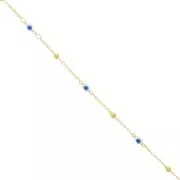 Catena Forzatina con piccole palline e occhio in resina epossidica 4mm doratox50cm