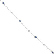 Catena Forzatina con piccole palline e occhio in resina epossidica 4mm Arg. x50cm|raw }}