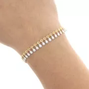 Catena con piccole gocce in resina epossidica 7 mm - dorato x50cm