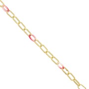 Catena rettangolare con anelli di acetato 7 mm - dorato- Multicolore x50cm|raw }}