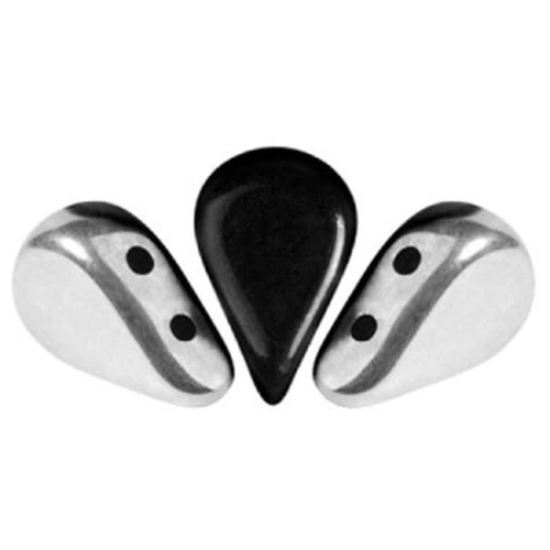 Perline in vetro Amos® di Puca® 5x8mm Jet Silver x10g