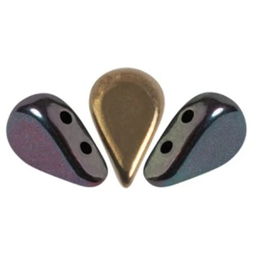 Perline in vetro Amos® di Puca® 5x8mm Jet Iris Luster x10g
