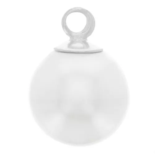 Mini ciondolo perla tonda imitazione madreperla 6mm Arg925-Bianco perlato x1