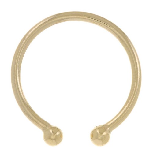 Anello fine regolabile con 2 palline - Misura 48 a 58 - Gold filled x1