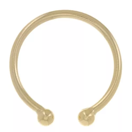 Anello fine regolabile con 2 palline - Misura 48 a 58 - Gold filled x1