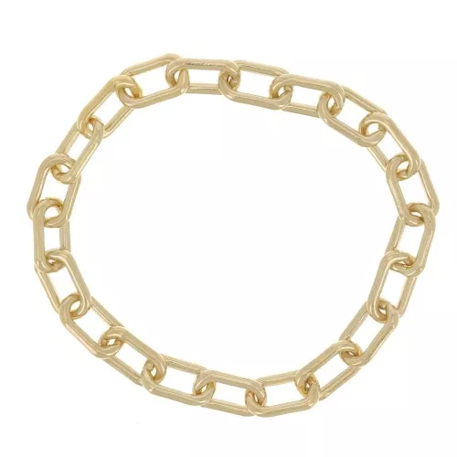 Anello a catena rettangolare fine 2.4 mm - Misura 53 -Gold filled x1