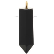 Pendente Pendolo con pietra semipreziosa 26x8mm - Onice nero- Arg925 Dorato|raw }}
