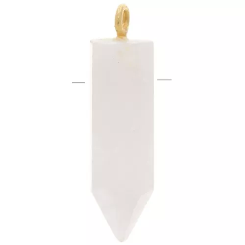 Pendente Pendolo con pietra semipreziosa 25x7mm -Pietra di luna- Arg925 Dorato