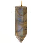 Pendente Pendolo con pietra semipreziosa 26x7mm- Labradorite - Arg925 Dorato|raw }}