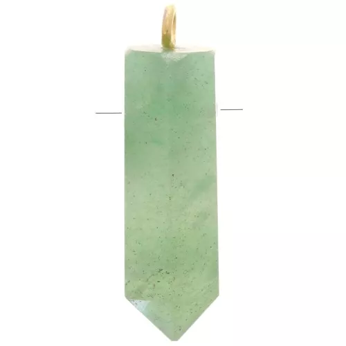 Pendente Pendolo con pietra semipreziosa 26x8mm- Avventurina-Arg925 Dorato