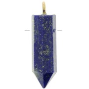 Pendente Pendolo con pietra semipreziosa 25x7mm- Lapis lazzuli -Arg925 Dorato