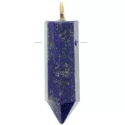 Pendente Pendolo con pietra semipreziosa 25x7mm- Lapis lazzuli -Arg925 Dorato