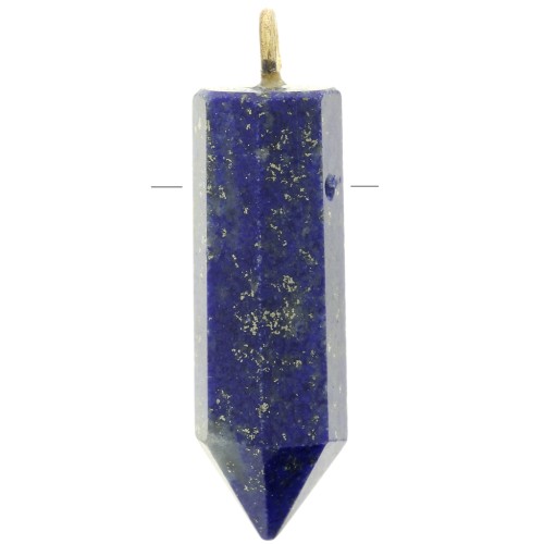 Pendente Pendolo con pietra semipreziosa 25x7mm- Lapis lazzuli -Arg925 Dorato