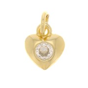 Ciondolo a cuore con Ossido di zirconio 7.5x6.5 mm - Oro - Cristallo x1