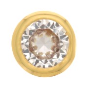 Pendente rotondo con zircone 6 mm - Oro - Cristallo x1|raw }}