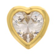 Pendente a forma di cuore con  Ossido di zirconio 7 mm - Oro - Cristallo x1