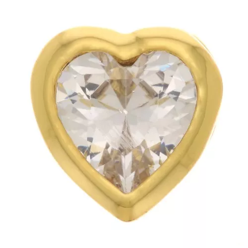 Pendente a forma di cuore con Ossido di zirconio 7 mm - Oro - Cristallo x1