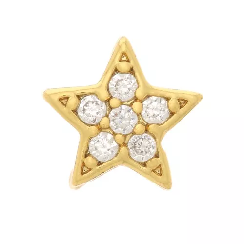 Pendente a stella con  Ossido di zirconio 5 mm - Oro - Cristallo x1