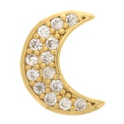 Pendente luna con  Ossido di zirconio 8x6 mm - Oro - Cristallo x1|raw }}