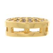 Pendente luna con  Ossido di zirconio 8x6 mm - Oro - Cristallo x1