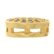 Pendente luna con Ossido di zirconio 8x6 mm - Oro - Cristallo x1