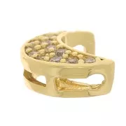 Pendente luna con Ossido di zirconio 8x6 mm - Oro - Cristallo x1