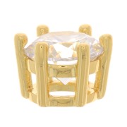 Pendente rotondo con  Ossido di zirconio 8 mm - Oro - Cristallo x1