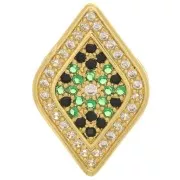 Distanziatore multiforo con Ossido di zirconio 19x13 mm - Oro - Multicolore x1