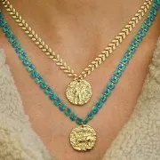 Pendente rotondo irregolare 21 mm con Ossido di zirconio - segno zodiacale Sagittario -Dorato