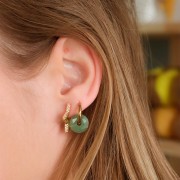 Monachelle a forma di stella con Ossido di zirconio 19x21 mm - Oro - Cristallo x2