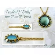 Cabochon rotondo di vetro di Puca® 25 mm - Pastel Light Sapphire x1