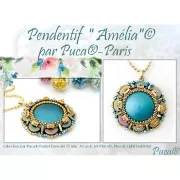 Cabochon rotondo di vetro di Puca® 25 mm - Pastel Emerald x1