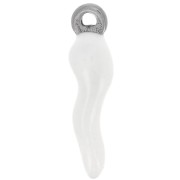 Ciondolo peperoncino in resina eposs. 17.5x4.5 mm - acciaio inox304- Bianco x1|raw }}