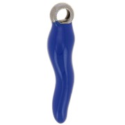Ciondolo peperoncino in resina eposs. 17.5x4.5 mm - acciaio inox 304- blu scuro x1
