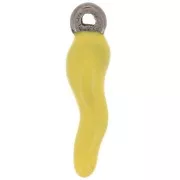 Ciondolo peperoncino in resina epossidica 17.5x4.5 mm - acciaio inox304- Giallo x1