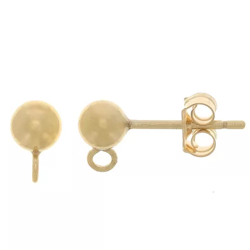 Orecchini a perno palline 4 mm - Gold filled x2